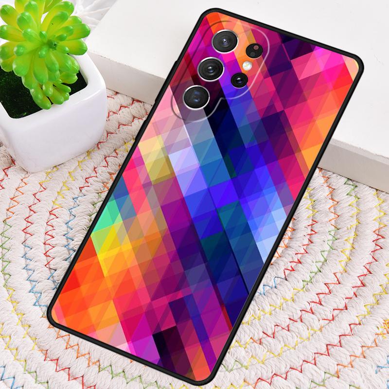 Geometric Stripy Triangle Silicone Phone Case For Samsung Galaxy note 10 pro S26 S25 S24 S23 S22 S21 Plus S25Ultra Capa Cover