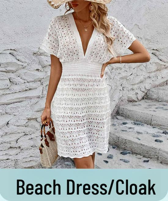 Cross-Border Popular Tassel Beach Skirt - Hand-Crocheted Backless Hollow Design