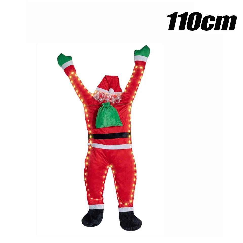 Santa Claus Decoration Light Up Santa Claus Outdoor Indoor Hanging Climbing Santa Claus Bookshelf Mantel Christmas Decoration
