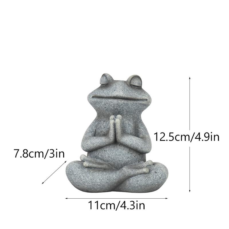 1Pcs Meditation Frog Bonsai Animal Resin Ornaments Outdoor Courtyard Garden Simulation Atmosphere Home Cute