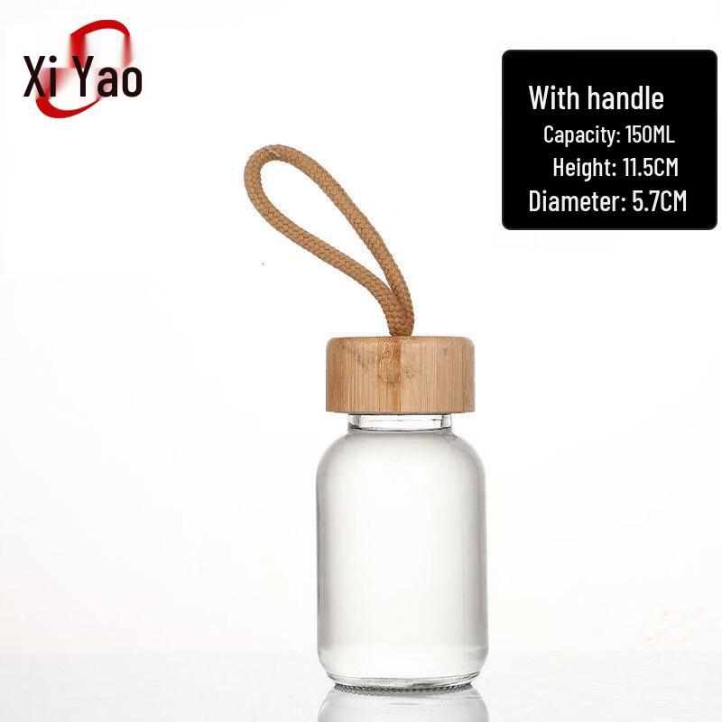 Xiyao Glass Water Bottle with Bamboo Lid