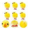 6Pcs Easter Decor Miniature Chicks Realistics Chick Figurine Baby Chick Plastic Yellow Chicks Easter Table Ornaments Decoration