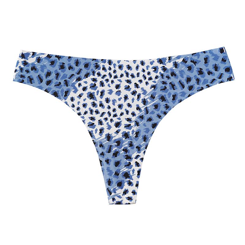 TERMEZY Damen Sexy Nahtloser Tanga Eis Seide Einteiler Leopardenmuster T-Rücken Bequem Fitness Schnelltrocknend Unterwäsche