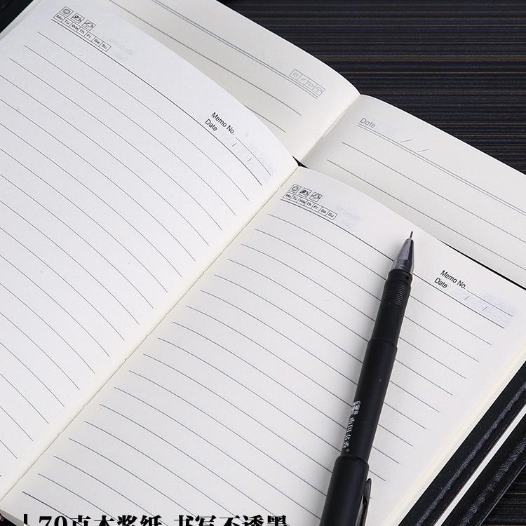 Black Leather A4 Notebook Journal with 16k Leather Cover - A5/B5 Notepad for Business, Office, or Meetings