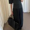 Stile minimalista borsa tote capiente a righe vera pelle di mucca moda tinta unita borsa a spalla da pendolare borsa per computer borsa da donna