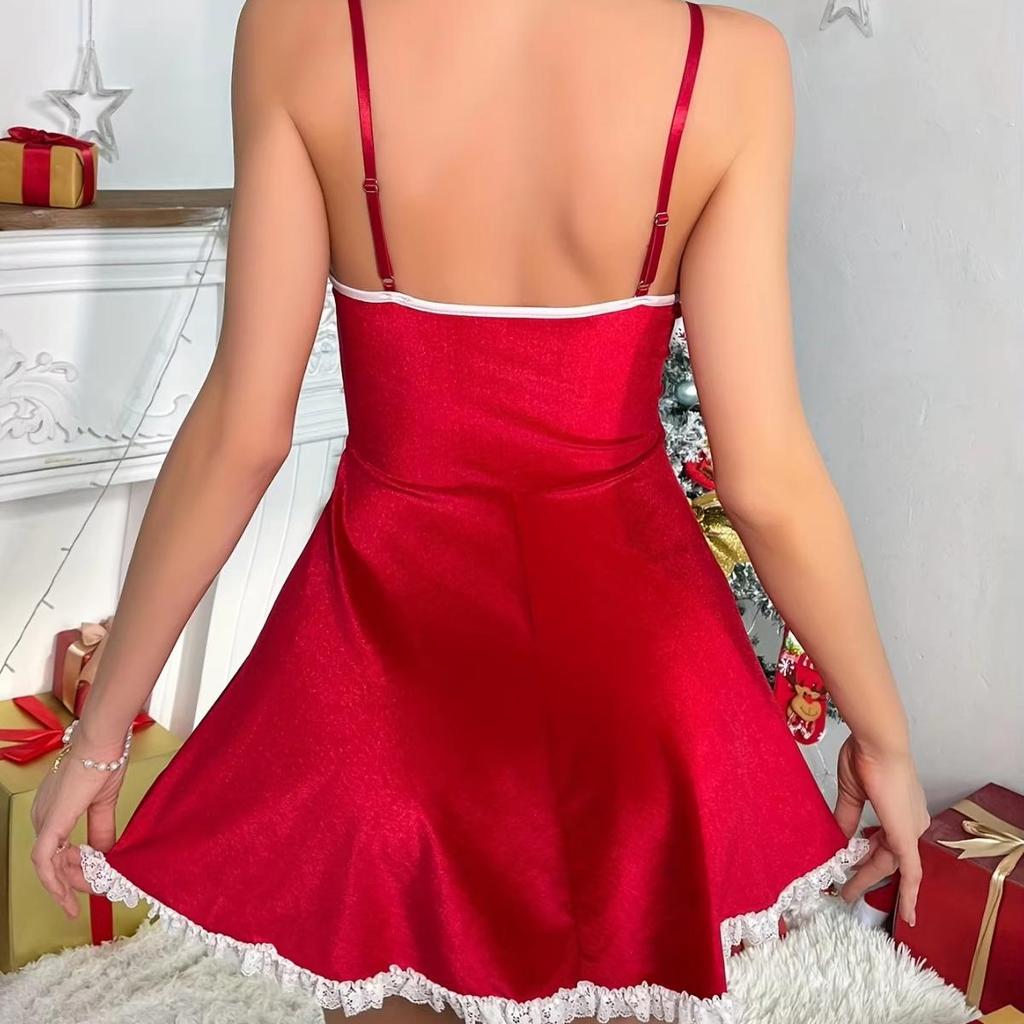 Damski kostium imprezowy z aksamitu na Boże Narodzenie i Halloween