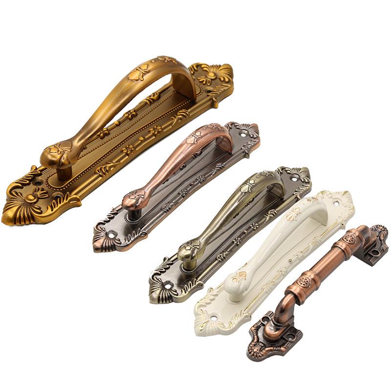 Antique Copper Exposed Barn Door Handle: Punch-Free Heavy-Duty Design for Wooden Doors