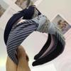 Korean Fashion Knotted Diamond Stripe Headband - Wide, Versatile Hair Accessory