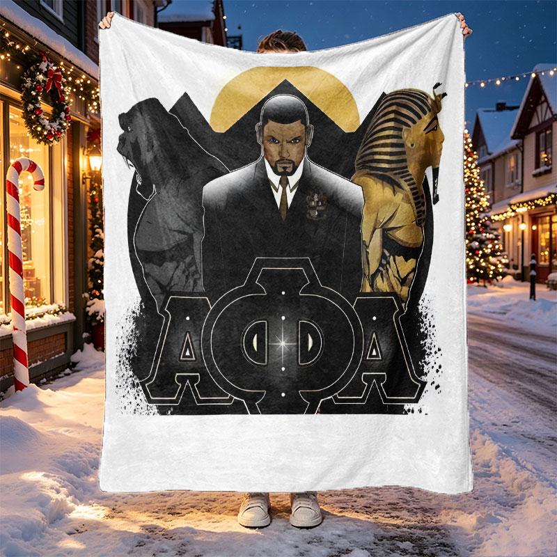 Iota Phi Theta Pattern Blanket for Home Decoration, Bed, Sofa, Car Travel, Camping, Suitable for All Seasons, Birthday Christmas Gift