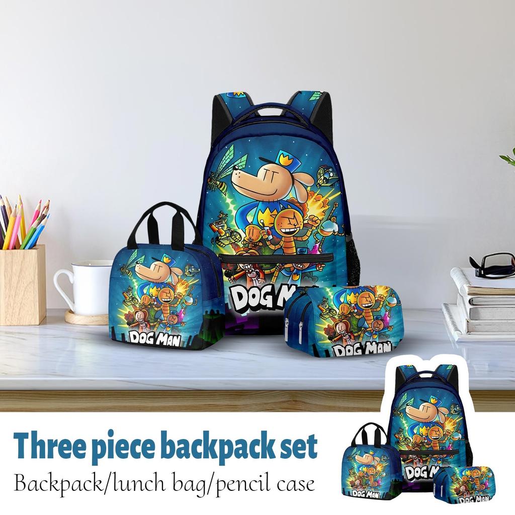 Movie Peripheral Print Backpack, School Bag Student Campus With Plush Ball Backpack