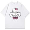 Cotton Breathable Childrens Tshirt Summer Pink Muscle Printed Parent Child Wear Unisexs and Womens Short Sleeves