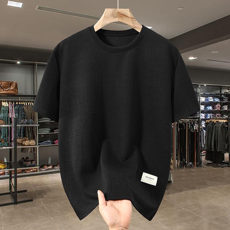 Плюс размер 5XL-11XL модная футболка большого размера для мужчин летние топы повседневная футболка с коротким рукавом летняя мужская одежда 5XL(95kg-110kg) чёрный