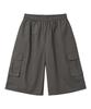 MOZMOZ Linen-Like Cargo Bermuda Wide Pants Charcoal