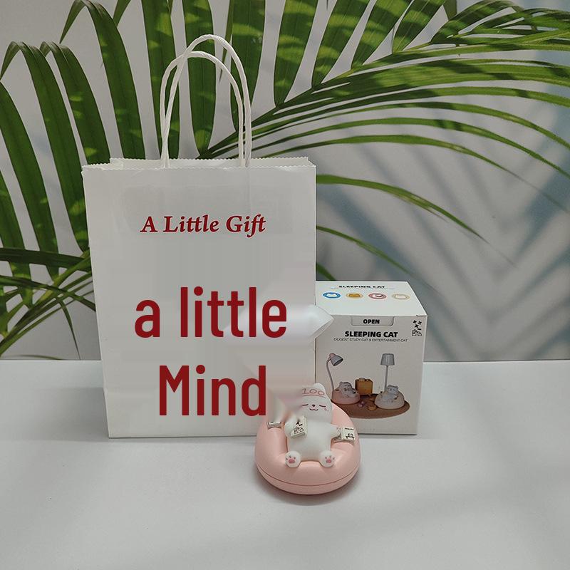 Soft Sleeping Cat Night Light: Adjustable 3-Level Eye Protection, Ideal for Bedside and Breastfeeding.