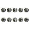 10Pieces European Style Spacer Beads with Large Holes Silver Round Spacer Beads Accessory for Creative Jewellery Making
