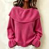 Women's Casual Ruffle Long Sleeve Pullover Sweater Top, Loose Fit for Everyday Wear