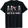 Transgender Skeleton Be Yourself Trans Pride Flag LGBTQ Men Cotton Men T Shirt