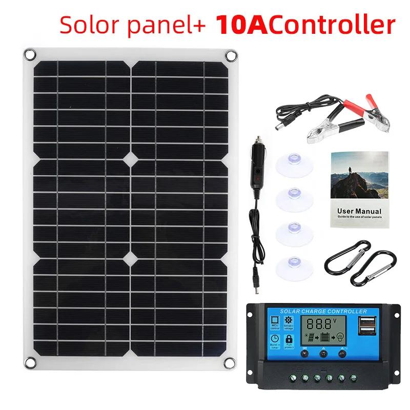 1200W Solar Panel 12V Battery Charger Dual USB With 10A-100A Controller Solar Cell Outdoor Camping for Phone Car Yacht RV Hiking