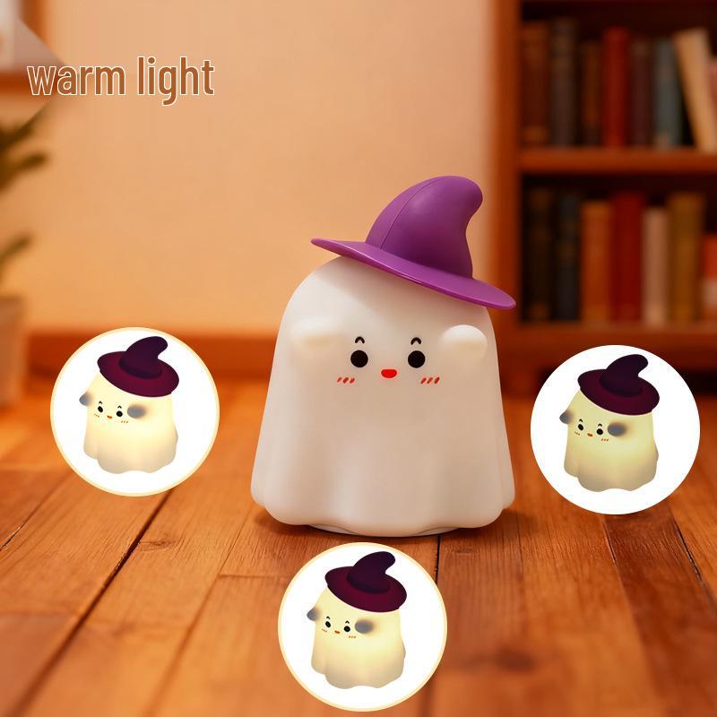 Halloween Wizard Rechargeable Silicone Night Light with Timer and Seven-Color Atmosphere