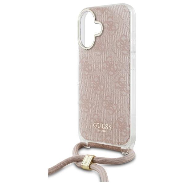 Guess Guhcp16Shc4Sep Iphone 16 6.1      Różowy/Pink Hardcase Crossbody Cord 4G Print