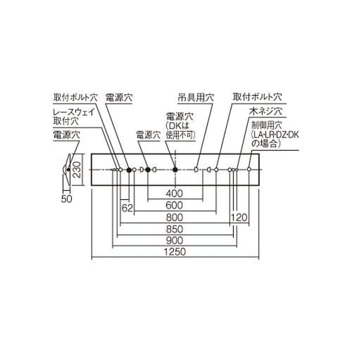 Panasonic Integrated LED Base Light Direct Mount Type D Style W230/Fuji Type General Type 40 Shape/5200 Lm Daylight White Non-dimmable XLX450DENPLE9