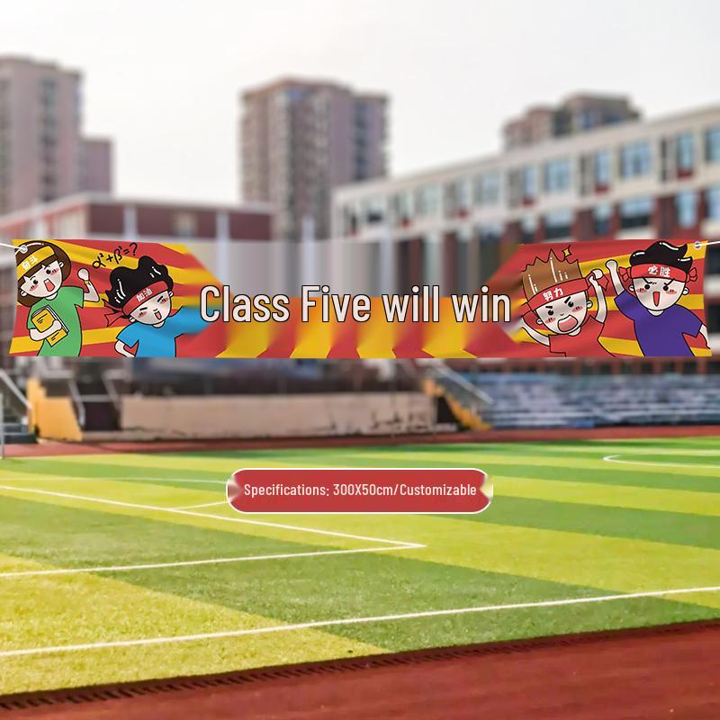 School Sports Ceremony Cheer Handheld Sign Prop with Cat Design