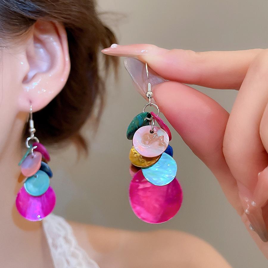 Bohemian ethnic style fringed earrings long niche woven feather earrings new travel wear earrings women