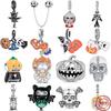 New 925 Silver Bat Pumpkin Horror Halloween Pendant Beads Diy Fit Pendant Charms Bracelet Women Jewelry