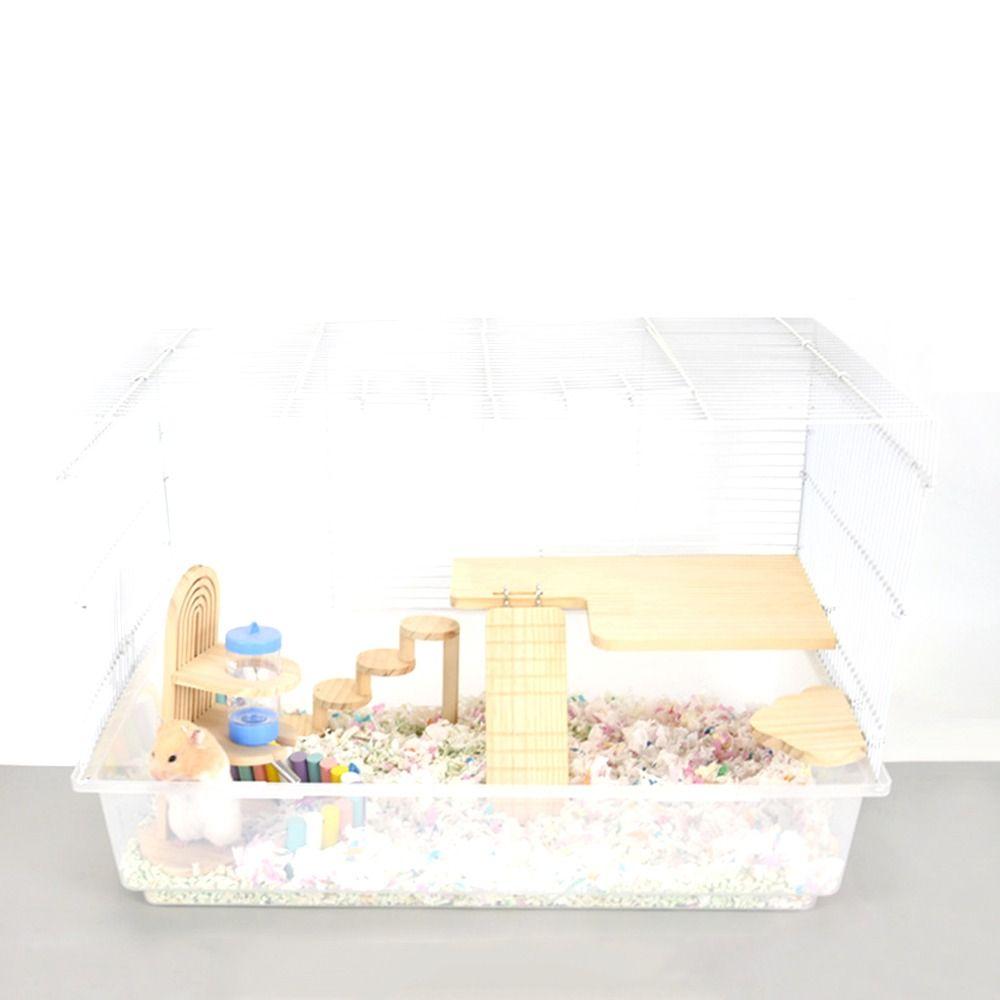 Mouse Bird Natural Rat Guinea Pig Hamster Ledge Cage Accessories with Ladder Standing Platform