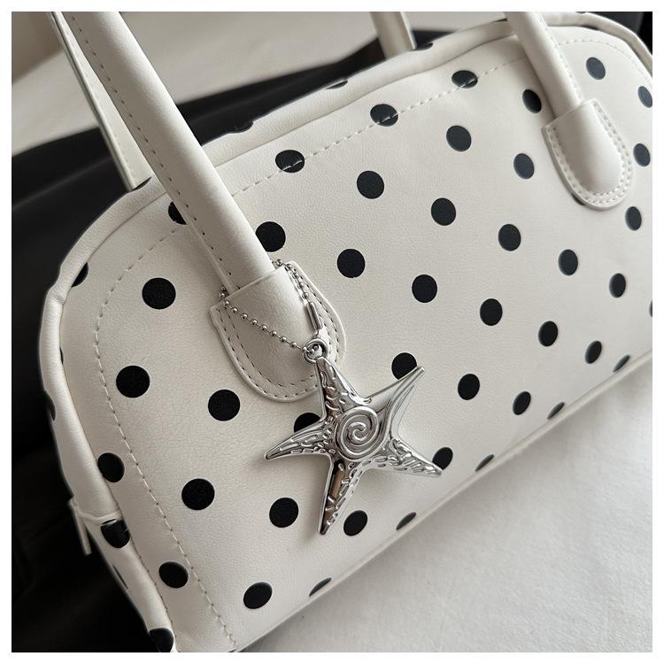 2026 Women's Textured Polka Dot Mickey Boston Crossbody Bowling Bag
