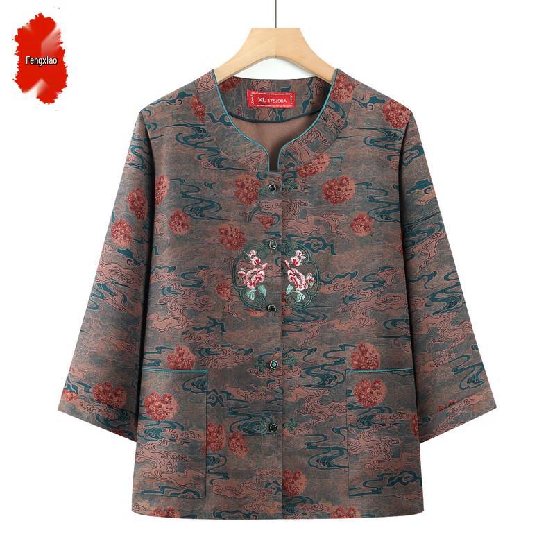 Elderly Women s New Chinese Style Summer Shirt XL