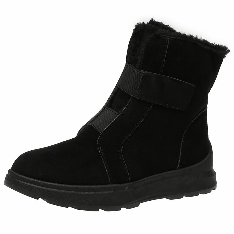

2024 Новые теплые черные зимние сапоги женские из искусственной замши длинные плюшевые ботильоны женские супер размер 43 зимние утолщенные меховые подкладки Botas Mujer 36 чёрный
