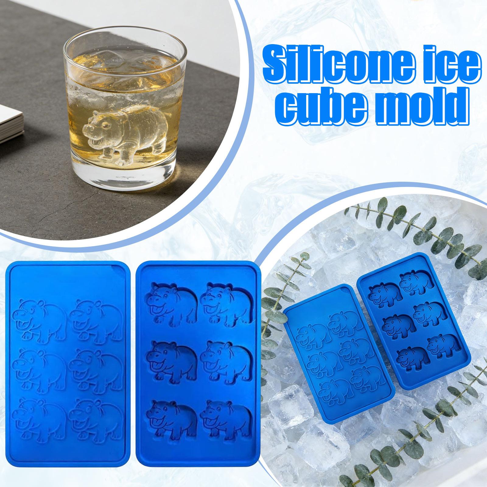 Hippopotamus Ice Mold – Creative Silicone Smal Hippopotamus Ice Trait, Cute And Fun Shape, Suitable For Whiskey, Cake, Chocolate, Etc., Blue One Size