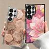 Beautiful Rose Gold Art Plating Phone Case For Samsung Galaxy S24 S25 FE S26 Edge S23 Ultra S22 S21 Plus S20 Anti-Fall Airabag C