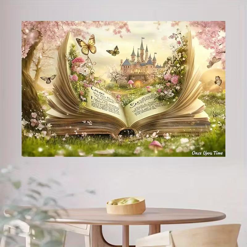 2D Fairy Tale Book Castle Backdrop Magic Forest Photography Background