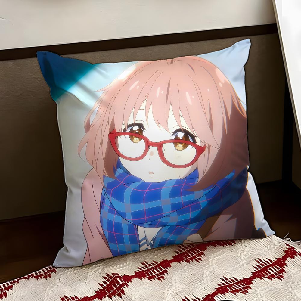 Anime BBeyond the BBoundary Cushion Cover Reversible Soft Durable Pillow Cover Home  Car MultiScene Use for Daily Comfort