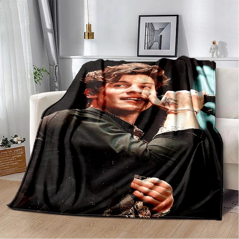 Coperta morbida in peluche 3D Shawn Mendes Scritta a mano Cantante, Coperta in flanella Coperta da divano per Soggiorno Camera da letto Letto Divano Regalo per Bambino