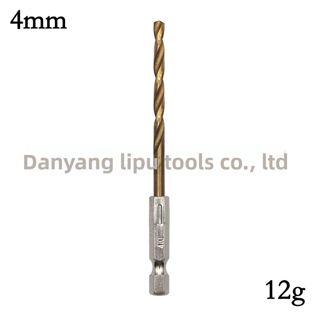 Set 13 Piese Burghie elicoidale cu coadă hexagonală placate cu titan 1,5 6,5 mm pentru mașină de găurit electrică, șurubelniță și șurubelniță pneumatică