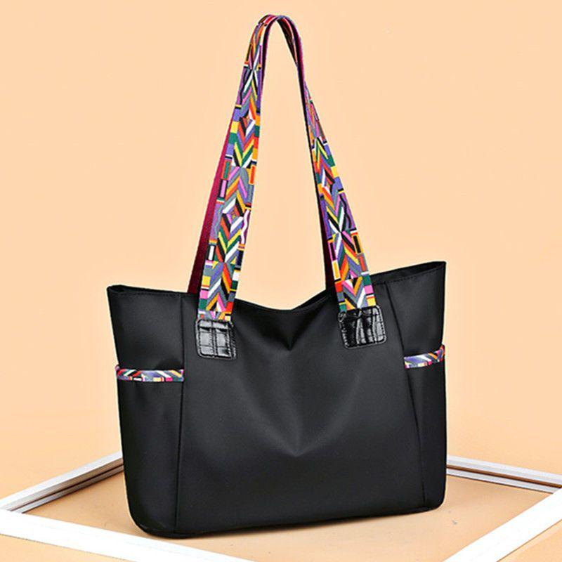 Dámská velkokapacitní voděodolná taška Oxford Cloth Nylon plátěná taška přes rameno Tote Bag Kabelka