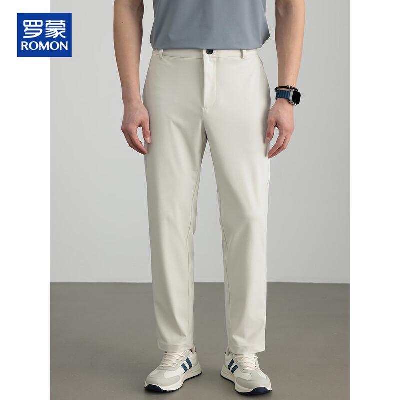 ROMON Men's Lightweight Straight-Leg Casual Trousers