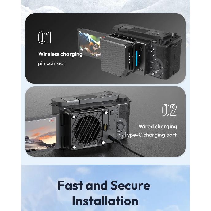 Ulanzi CU01 Thermostatic Semiconductor Camera Cooler Camera Cooling Fan Radiator 4K Recording Kit Heat Sink for Sony Canon Nikon