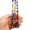 Car Crystal Pendant Natural Quartz Stone Rearview Mirror Ornaments Seven Chakra Heart-shaped Hanging Styling Accessories