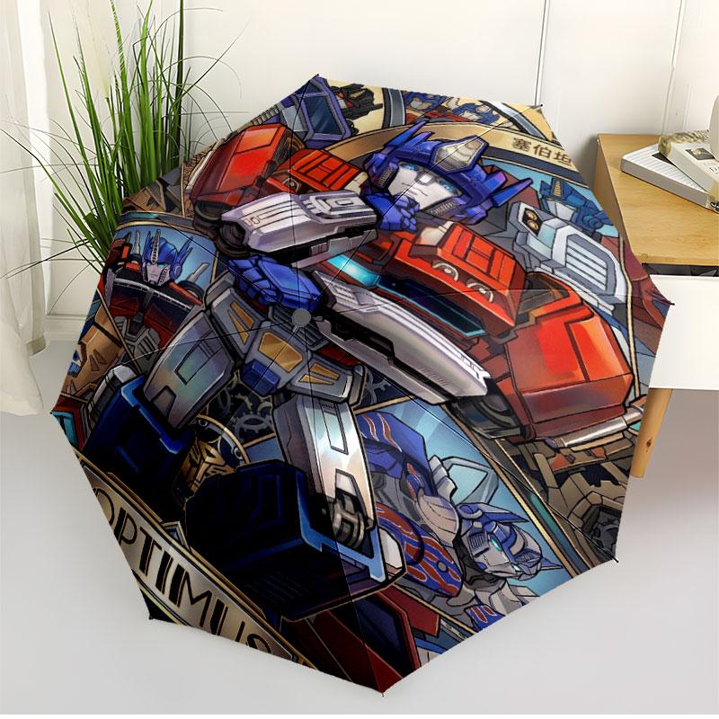 Transformers Print Automatic Open Close Umbrella, Portable Foldable Umbrella, for Outdoor Commute Camping Trip, Ideal Birthday Gift