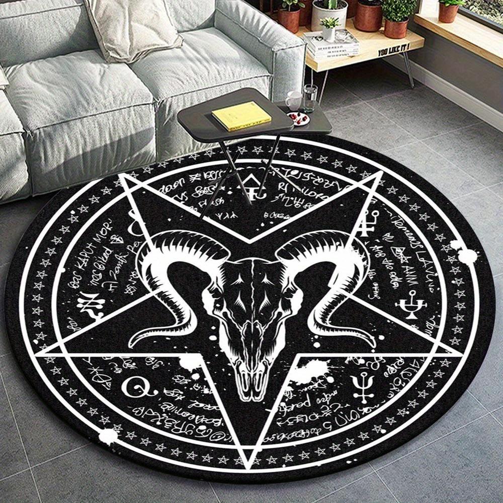 

1pc Retro 9458679090 Pattern Round Floor Mat, Non-slip for Living Room Bedroom Chair Carpets Home Decor Gifts, Home Decor Room Decor Outdoor 80cm by 80cm