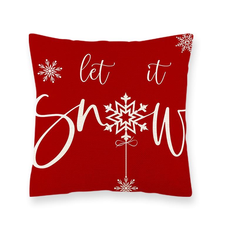 New Christmas Atmosphere Pillow Cover Simple Printed Cushion Cover Home Bedroom Car Sofa Linen Pillow Cover