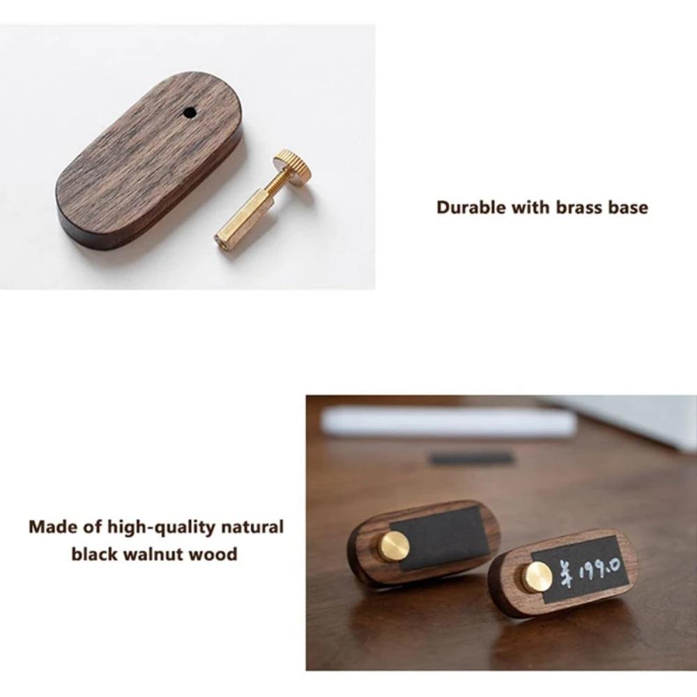 Walnut Wood Price Display Sign Mini Small Price Display Card Price Tag Stands  Commercial Use