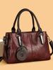 2025 Fashionable Women's Cowhide Shoulder Crossbody Bag – Versatile, Large Capacity, Three-Layer Design for Moms