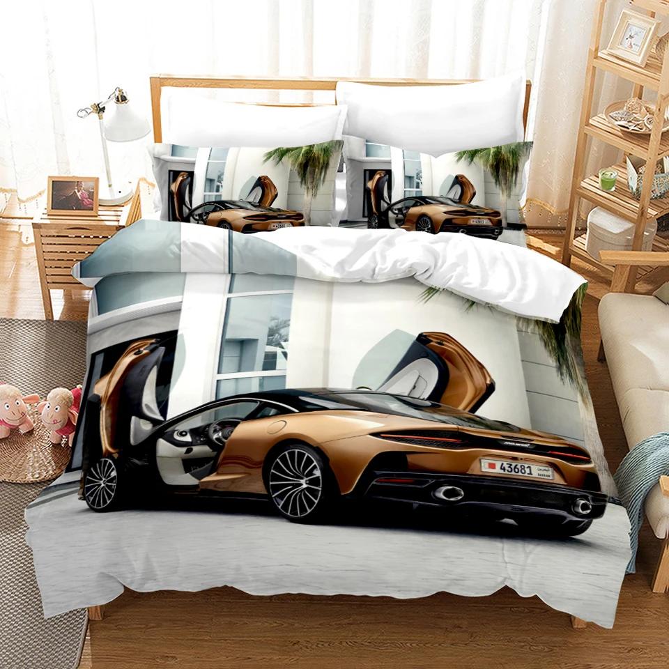 Sports Car Luxury Bedding Set Down Duvet Bedroom Bed Cover Single and Double King Size Quilt Cover Home Textiles 2/3pcs