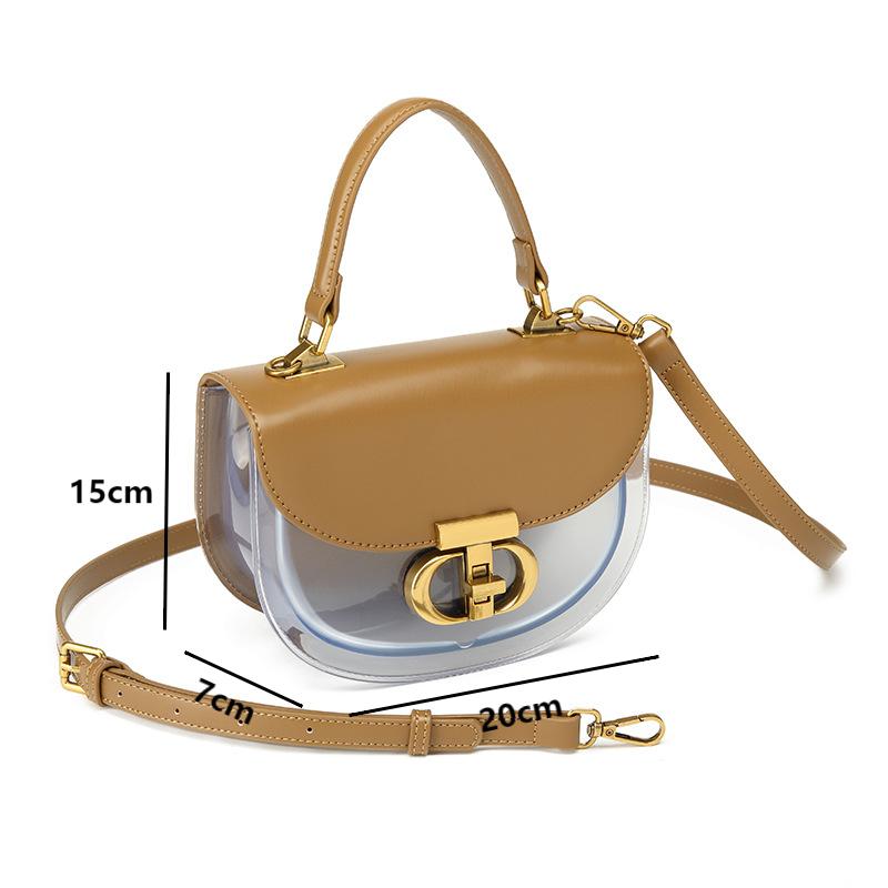 New Crossbody Bags Vintage Flap Underarm Shoulder Bags Fashion PU Leather And PVC Patchwork Saddle Bags Women's Handbags