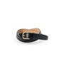 Laijeuaenbillou Italian Vegetable Leather Basic Belt Black